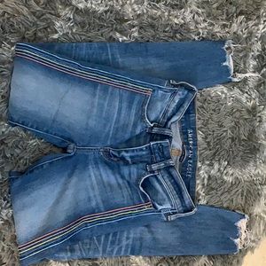 American eagle rainbow stripped jeans